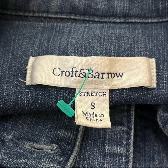 Croft & Barrow Stretch Denim Trucker Jacket Medium Wash S - Picture 3 of 5